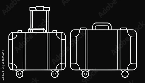 Sleek Suitcase Outline: A Minimalist Travel Icon
