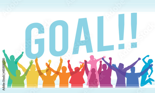 Great editable vector file of sport fans spectator cheering their team for a goal best for any digital graphic and printing purpose	
