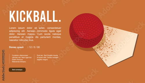 Great attractive editable and memorable kickball poster for competition and tournament event	 photo