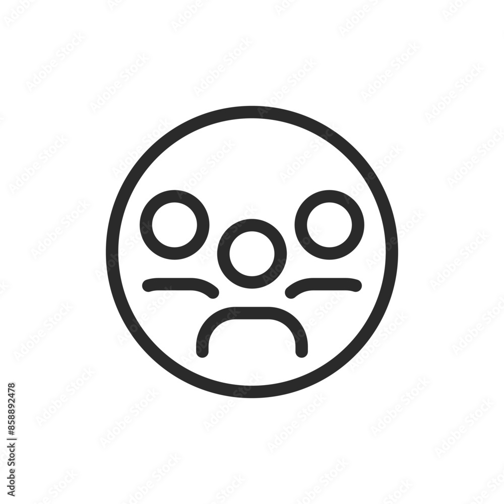 Group of users, linear style icon. Multiple user icons overlapping in a circle, indicating a group or team. Editable stroke width. Group of users, linear style icon. Multiple user icons overlapping in a circle, indicating a group or team. Editable stroke width.