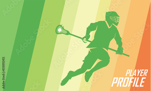 Attractive editable vector lacrosse player profile in action design great for your design resources print and others	