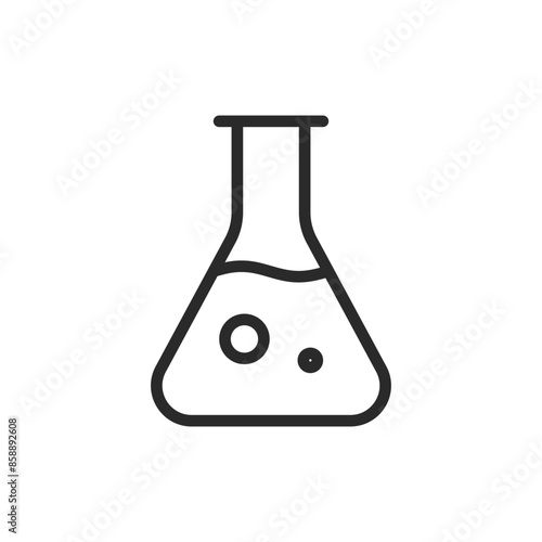 Erlenmeyer flask, linear style icon. chemistry and laboratory equipment. Editable stroke width