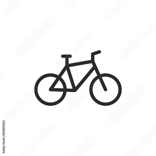 Bicycle, linear style icon. cycling or bike transportation. Editable stroke width.