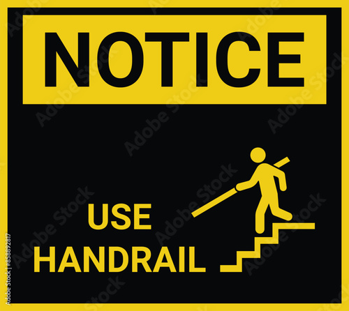 Use handrail sign vector illustration