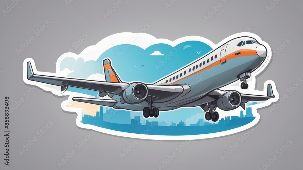 Illustrate an airplane on a clean white background, focusing on its elegant and aerodynamic design Illustrate an airplane on a clean white background, focusing on its elegant and aerodynamic design