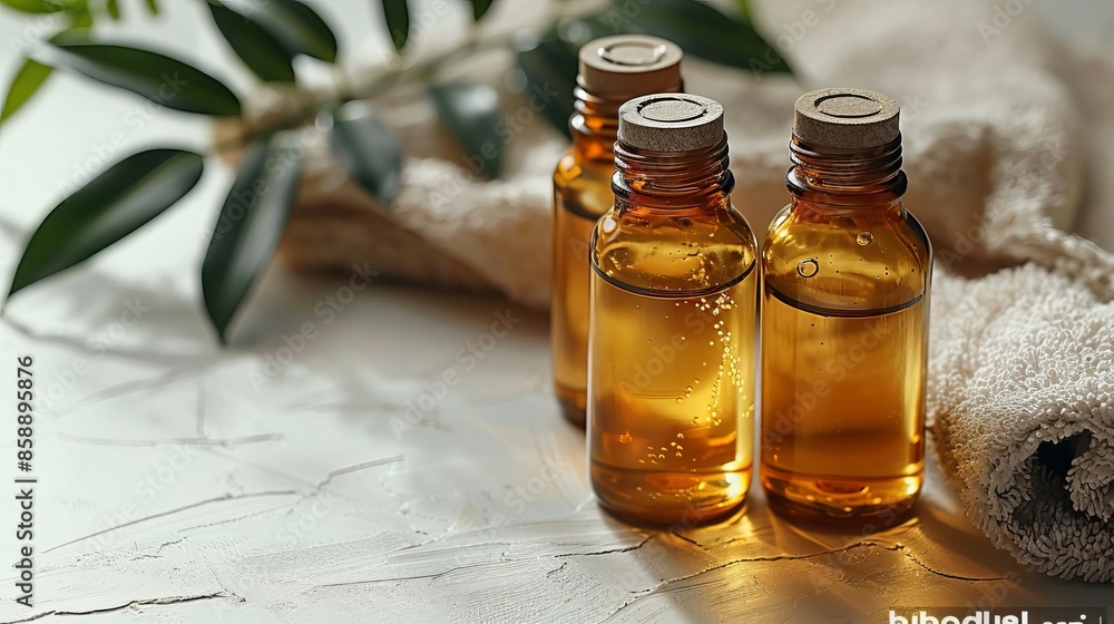 Bottles with natural shampoo on a light background Bottles with natural shampoo on a light background