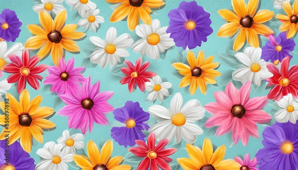 Flowers background, many beautiful flowers background illustration. Flowers background, many beautiful flowers background illustration.