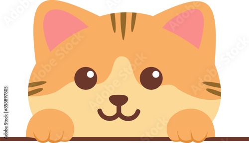 Cute Cats Peaking Illustration