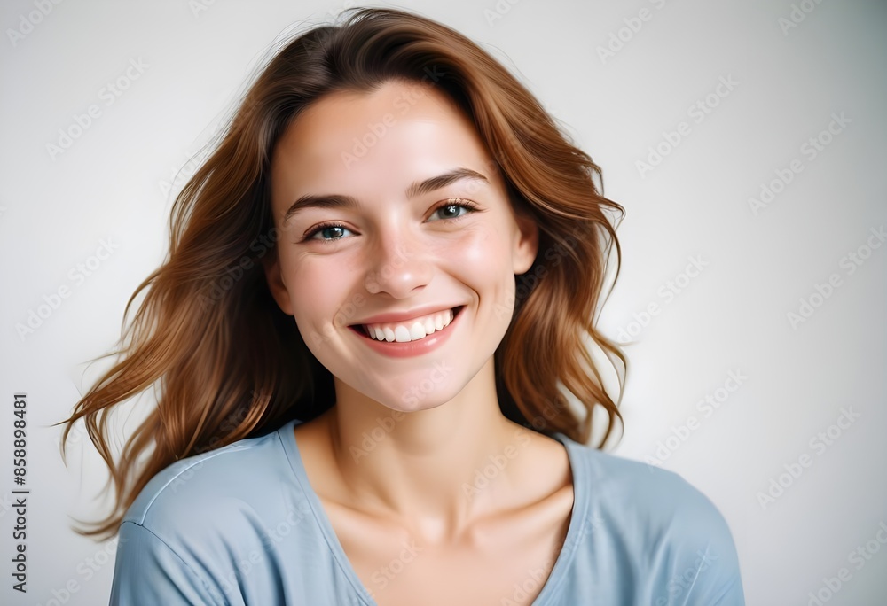 Positive smiling woman on clean background Positive smiling woman on clean background