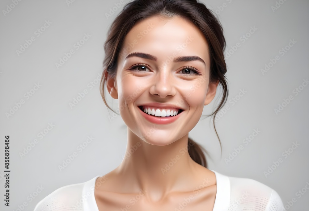 Positive smiling woman on clean background Positive smiling woman on clean background