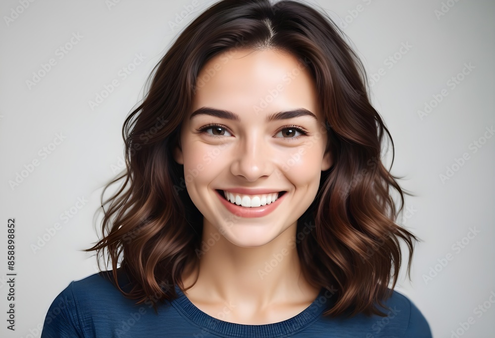 Positive smiling woman on clean background Positive smiling woman on clean background