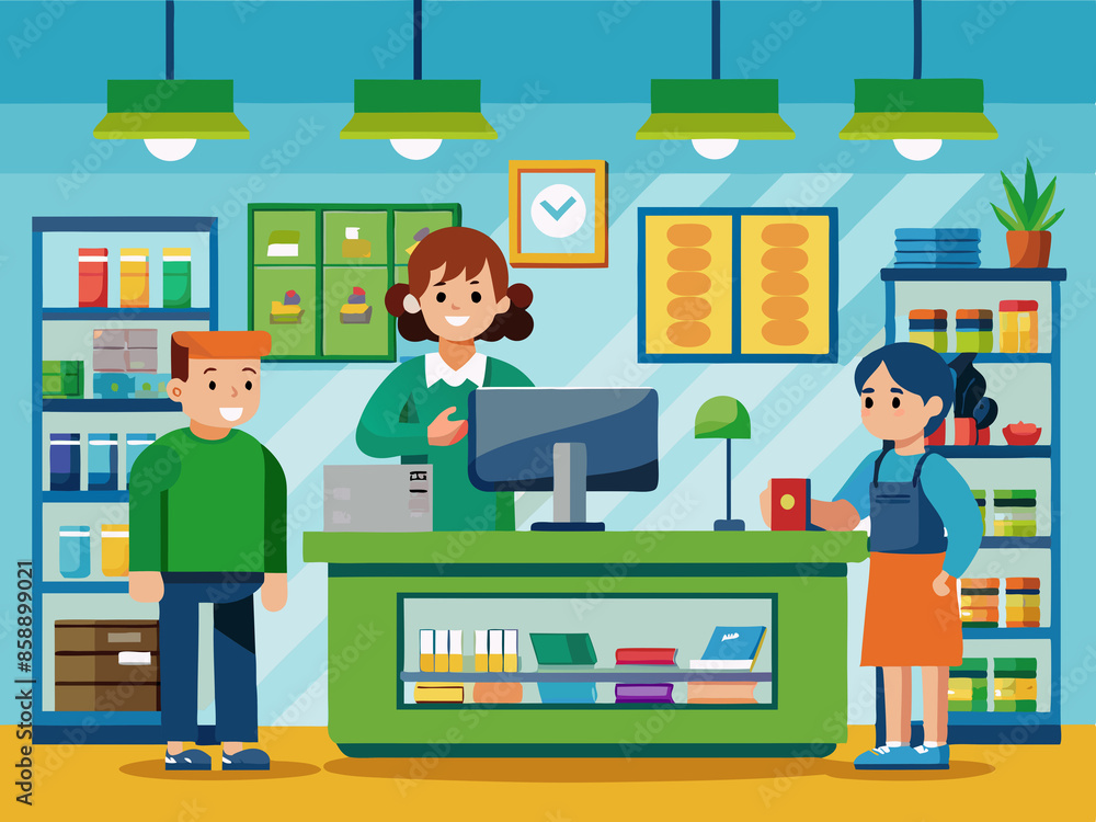 Customer service desk in a store Customer service desk in a store