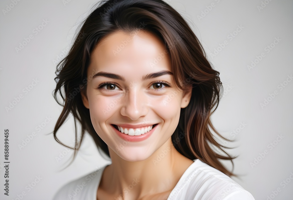 Positive smiling woman on clean background Positive smiling woman on clean background