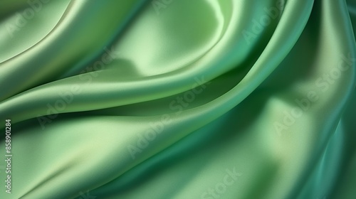 Green silk with tactile surface.