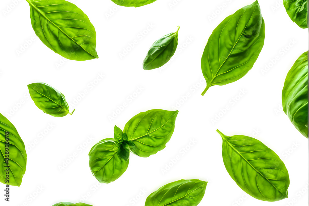 Basil isolated. Basil leaf flat lay on white background. Green basil leaves collection top view. Full depth of field.
Basil isolated. Basil leaf flat lay on white background. Green basil leaves collection top view. Full depth of field.
