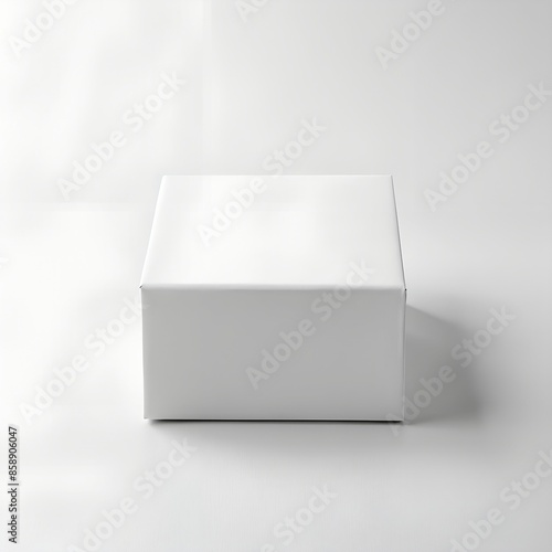 white paper box on white background. Suitable for food, cosmetic or medical packaging. white box cardboard mockup