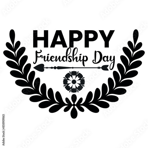 Happy friendship day 2024 text vector file.