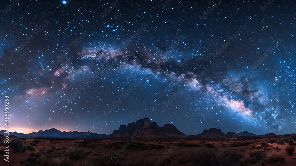 Dramatic panorama of a starry night sky with the Milky Way galaxy visible, emphasizing the importance of ozone for maintaining a healthy planet for future generations. Dramatic panorama of a starry night sky with the Milky Way galaxy visible, emphasizing the importance of ozone for maintaining a healthy planet for future generations.