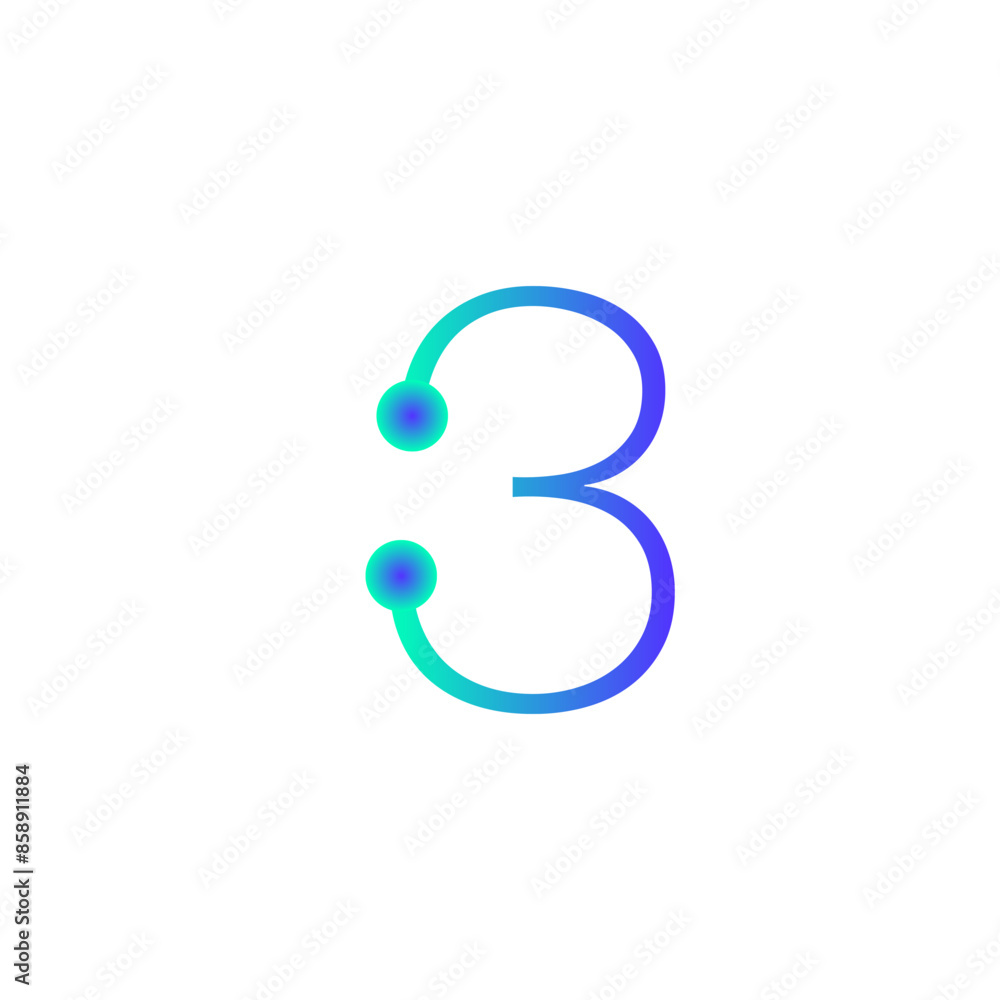 3 number tech logo icon vector eps 3 number tech logo icon vector eps