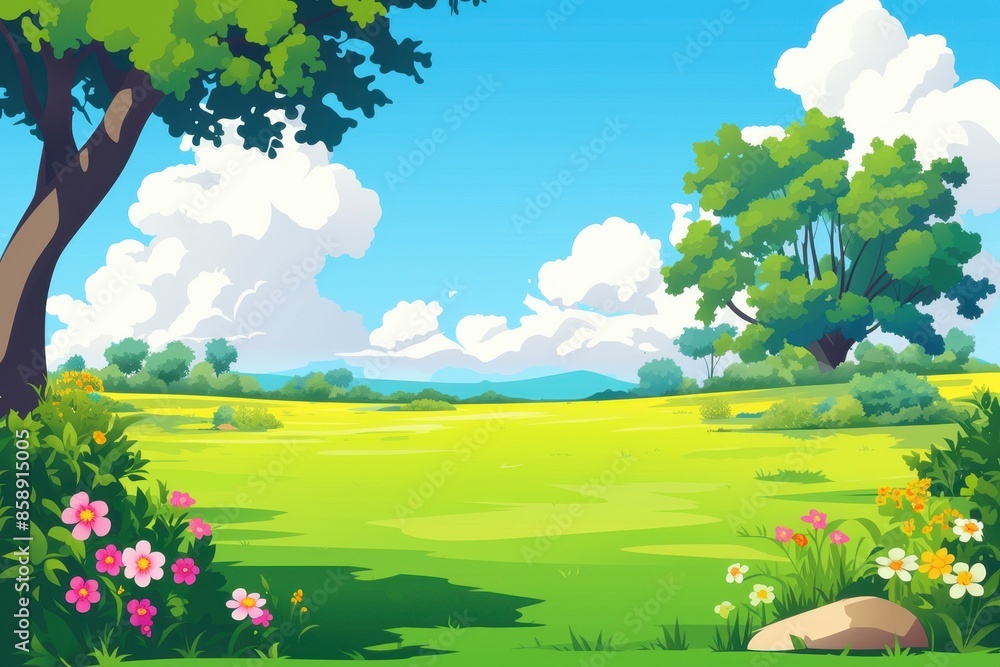 Naklejka premium Summer Meadow Landscape