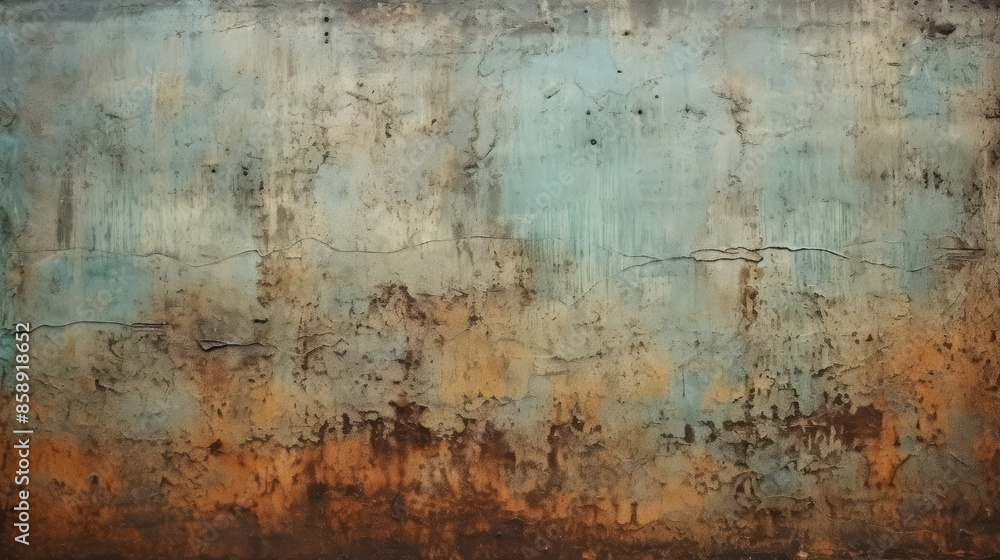 Abstract green rusty rust wallpaper texture wall illustration background with many worn aged weathered grunge layers, Generative AI Abstract green rusty rust wallpaper texture wall illustration background with many worn aged weathered grunge layers, Generative AI
