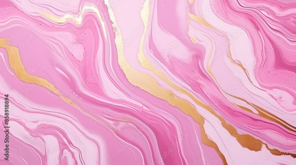 Abstract marble marbled stone ink liquid fluid painted painting texture luxury background banner - Pink swirls gold painted splashes illustration, Generative AI Abstract marble marbled stone ink liquid fluid painted painting texture luxury background banner - Pink swirls gold painted splashes illustration, Generative AI