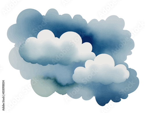 Blue clouds, vector graphic, wektor, niebieskie chmury, chmury, clouds