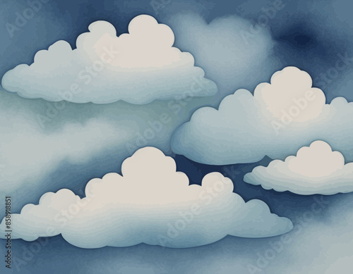 Blue clouds, vector graphic, wektor, niebieskie chmury, chmury, clouds