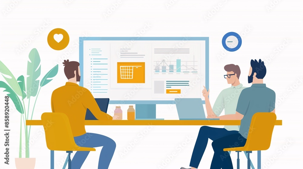 A team working on a new promotional strategy for a product A team working on a new promotional strategy for a product