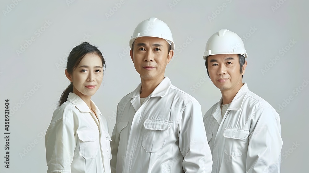 Diverse Construction Workers Collaborating on Building Project