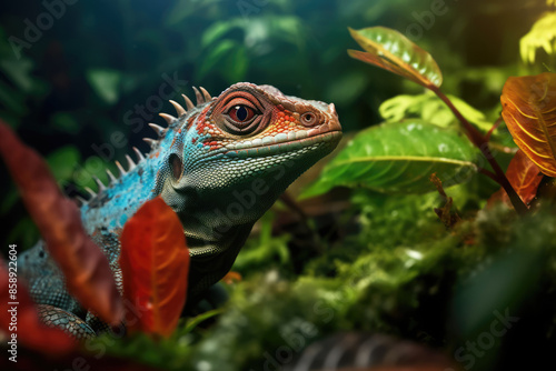 Coloful lizard in a forest © Andrei
