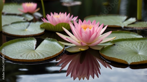 queen victorias water lily victoria amazonica in beautiful flower pot photo