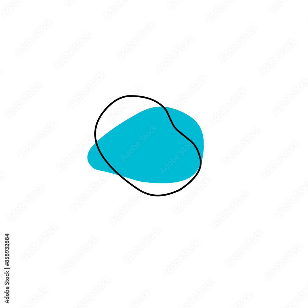 Organic blob shape abstract blue Organic blob shape abstract blue