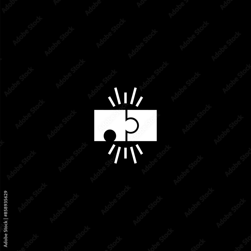 Puzzle compatible icon isolated on dark background Puzzle compatible icon isolated on dark background