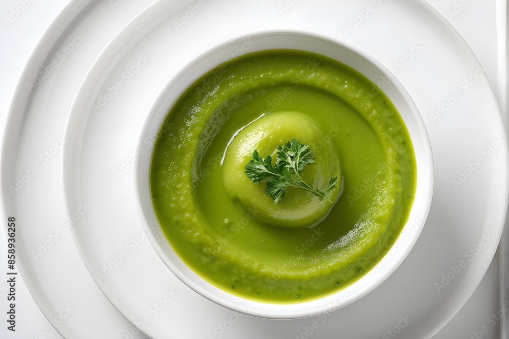 bowl of vegetable puree isolated on white background bowl of vegetable puree isolated on white background