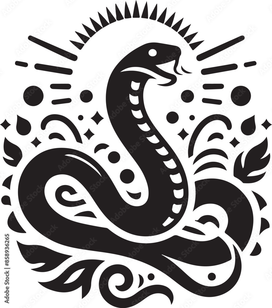 Naklejka premium Snake tattoo design silhouette vector art work EPS file