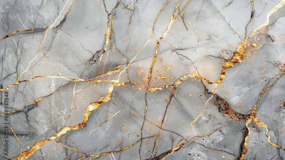 Crackled Gray Marble With Gold Veins Pattern Crackled Gray Marble With Gold Veins Pattern