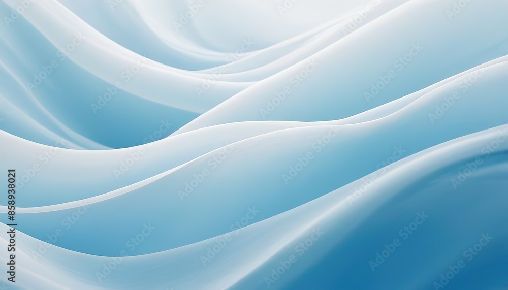 Fototapeta premium blue and white background with smooth satin or silk wavy folds