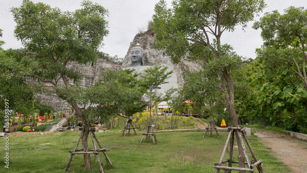 big stone Buddha statue at Wat Khao Tham Thiam, Suphan buri big stone Buddha statue at Wat Khao Tham Thiam, Suphan buri