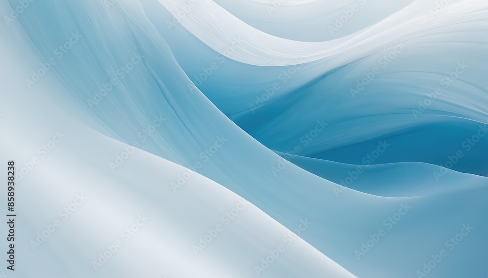 Fototapeta premium blue and white background with smooth satin or silk wavy folds