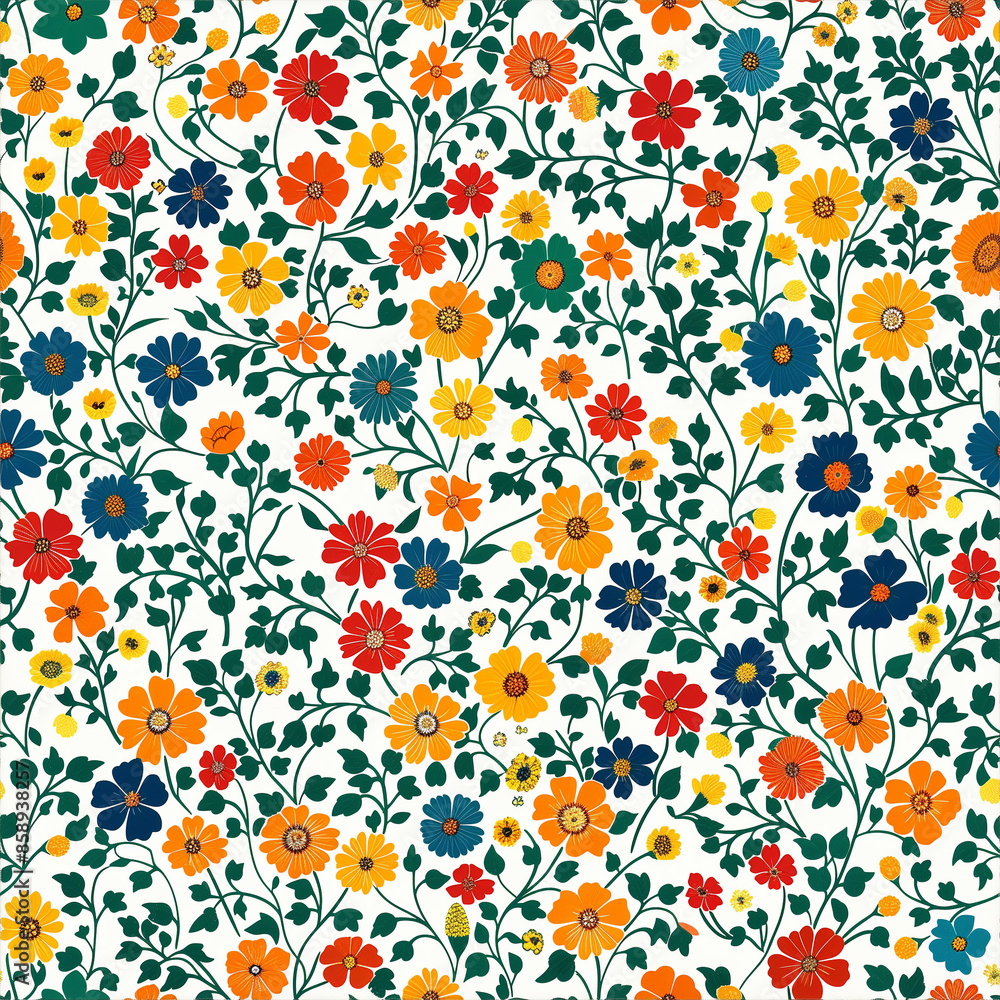Scattering seamless floral pattern Scattering seamless floral pattern