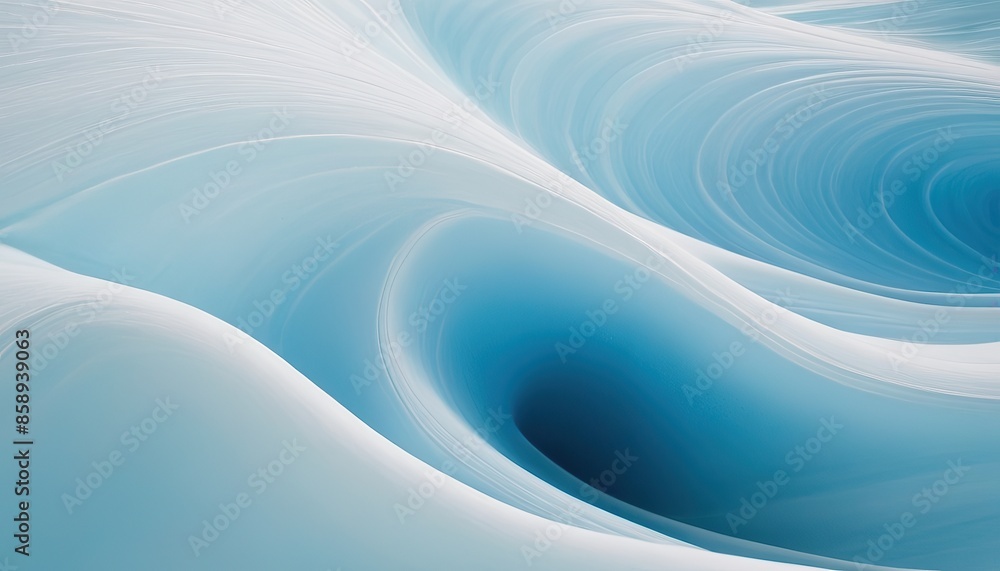 Fototapeta premium Abstract blue and white background with smooth satin or silk wavy folds