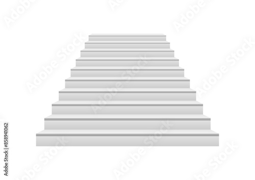 Stair or Staircase. Vector Illustration Isolated on White Background. 