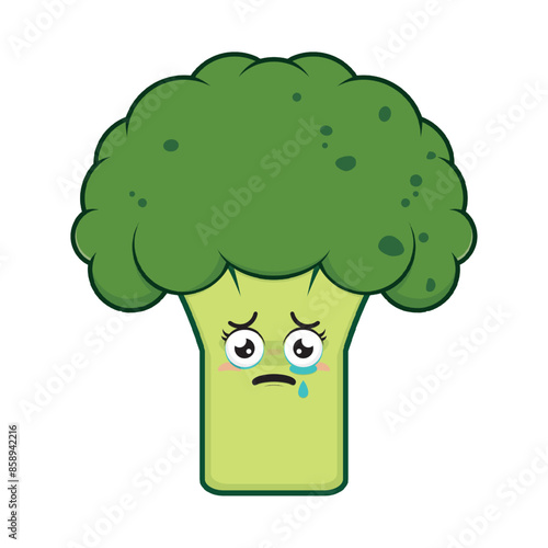 broccoli scared face cartoon cute
