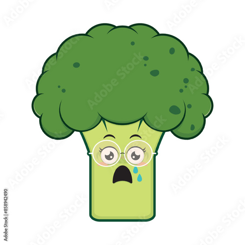 broccoli scared face cartoon cute