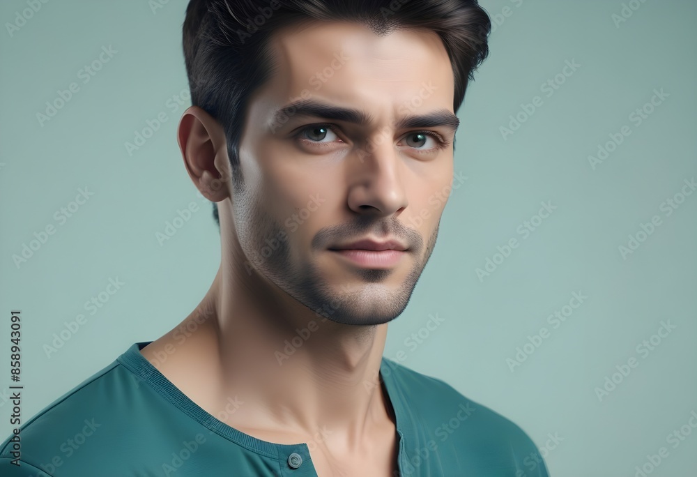 Fototapeta premium Positive man on clean background