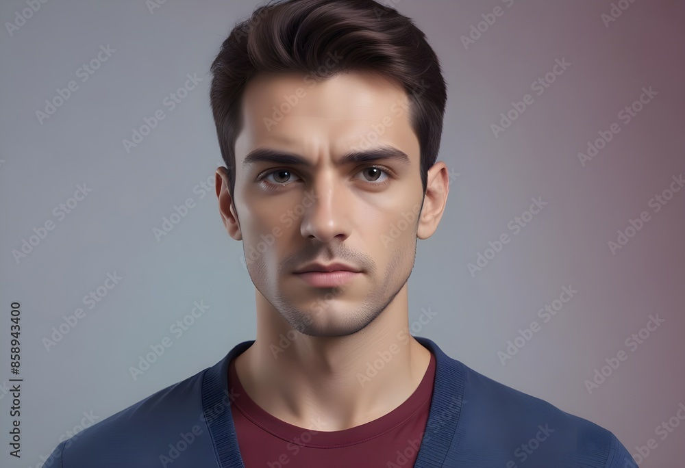 Fototapeta premium Positive man on clean background