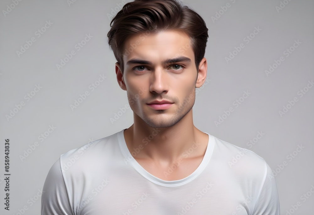 Obraz premium Positive man on clean background