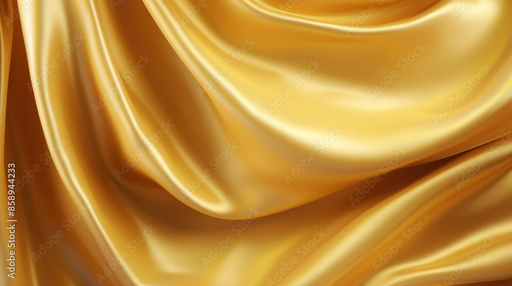 Golden shiny satin silk swirl wave background banner panorama long - Abstract gold textile fabric material, backdrop texture for product display or text, Generative AI Golden shiny satin silk swirl wave background banner panorama long - Abstract gold textile fabric material, backdrop texture for product display or text, Generative AI