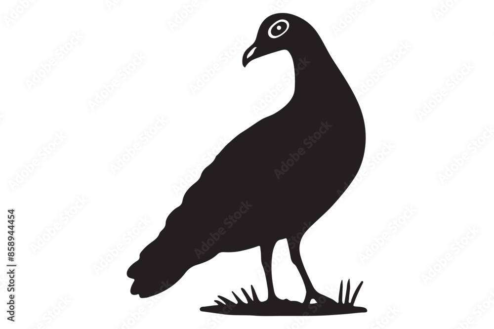 Fototapeta premium Hand-drawn animal silhouette vector isolated on a white background